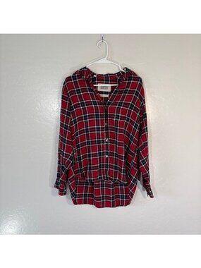 Grayson Shirt Womens 02 Small The Hero Button Top Red Plaid